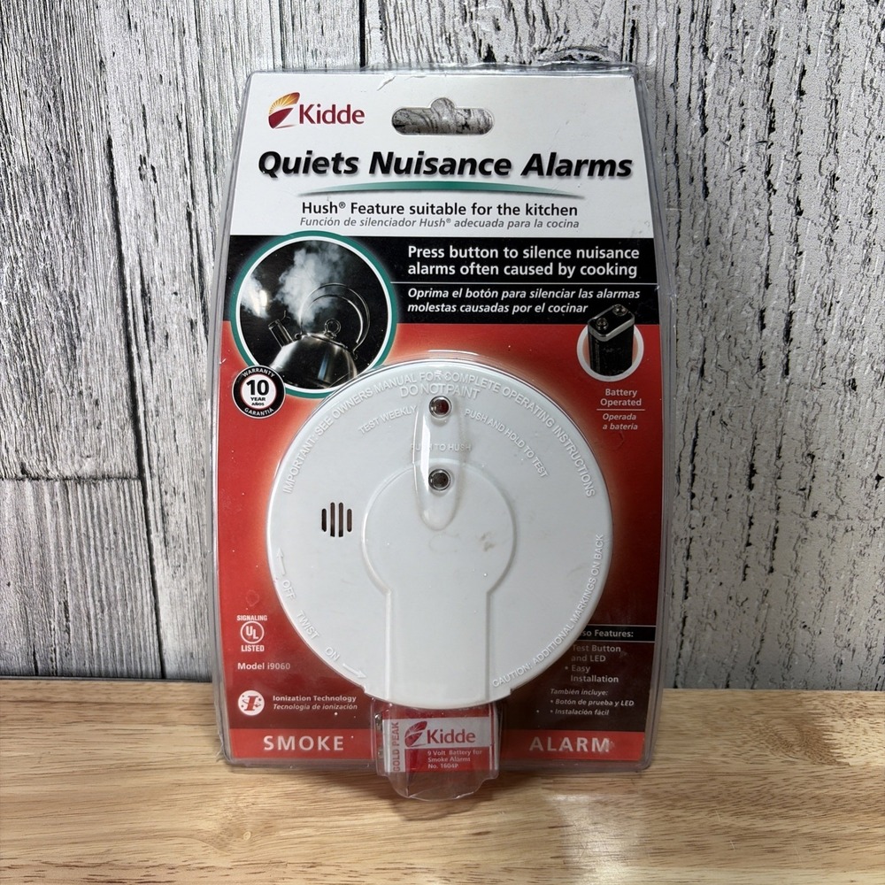 Kidde - Battery Operated Smoke Alarm (i9060) - Hush Feature Suitable For Kitchen